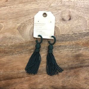 Anthropologie NWT Green Long Dangle Earrings